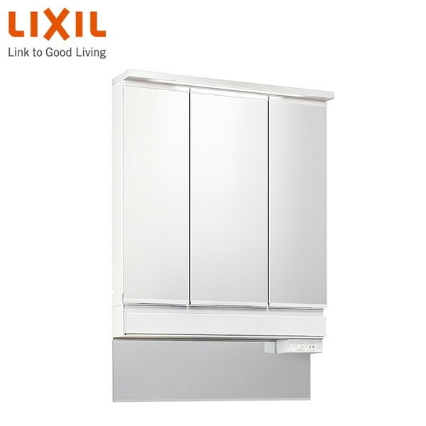 洗面化粧台 ミラーキャビネット 幅75cm 3面鏡全収納タイプ くもり止めコート付 スリムLED スマートポケット付 MJ1X2-753KXJU