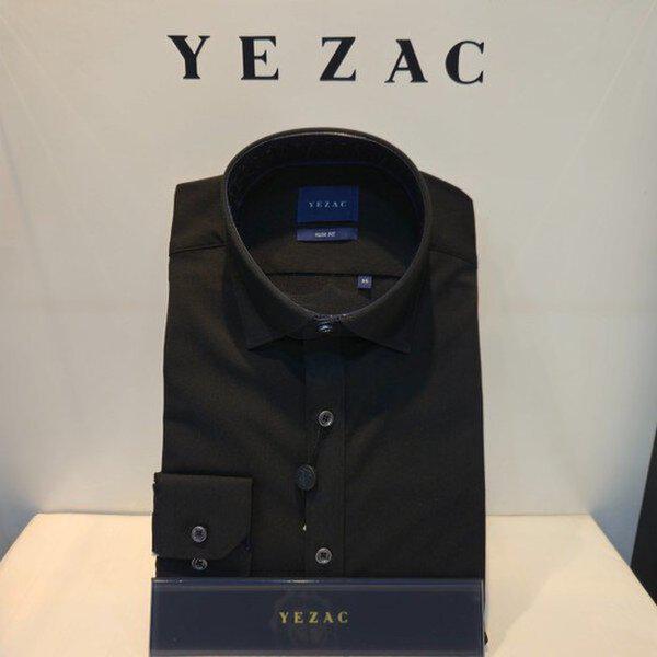 ポリレーヨン スリムフィット配色スパンシャツ (YJ4FUS522/BK)_DG