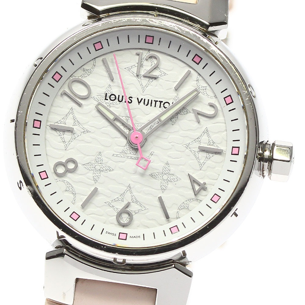 ルイヴィトン LOUIS VUITTON QA115 タンブール PM モノグラム クォーツ レディース 箱保証書付き_763629【中古】
