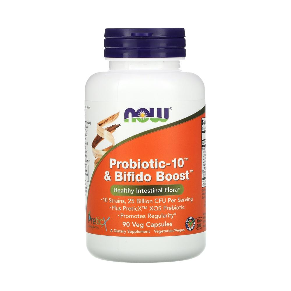 NOW Foods Probiotic -10＆Bifido Boost 250億 90の野菜カプセル