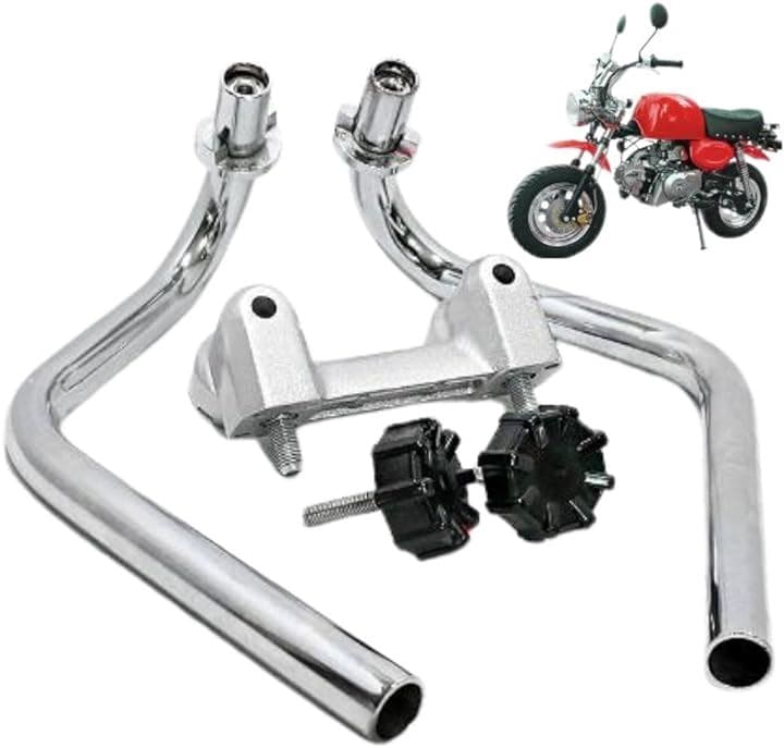 互換品 汎用 くるくる ハンドル セット シルバー モンキー ゴリラ DAX シャリィ 対応(シルバー)