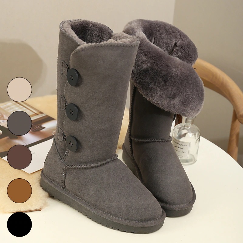 VMT35 韓国 ブーツ 牛革+ウール スノーブーツ 長靴 ショートブーツ ムートンブーツ 厚くて暖かい 本革 裏起毛 ブーツ レディース のブーツ 靴 厚底ブーツ 韓国ファッション シューズ