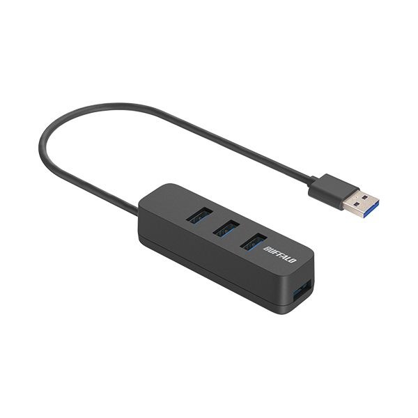 （まとめ） バッファロー USB-A 3.2（Gen1）バスパワー上挿しハブ 磁石付 4ポート ブラック BSH4U320U3BK 1個 [x2セット]