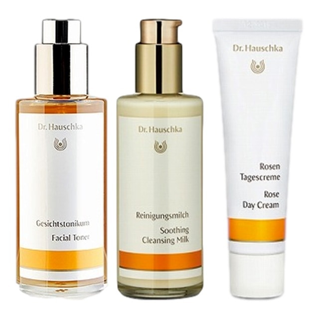 ドクター ハウシュカ フェイシャルトナー 100ml とクレンジングミルク 145ml とローズ デイクリーム 30ml のセット