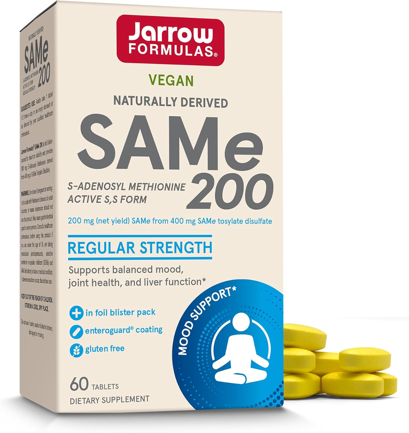 Jarrow ジャローSAMe 200 200 MG 60錠 タブレット.