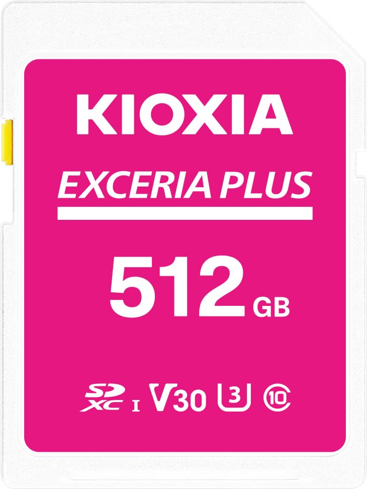 (キオクシア)日本製SDカード 512GB EXCERIA PLUS UHS-I U3 V30 Class10 SDXC 最大読出速度100MB/s 最大書込85MB/s 4K対応 国内サポート正規品