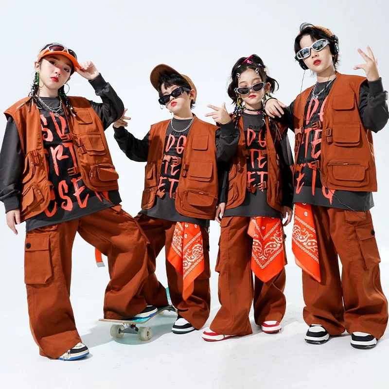 子供の街のダンスの公演服の男の子のヒップホップセットの子供のhiphopの揚げ街の子供服のドラムの公演服のファッション服
