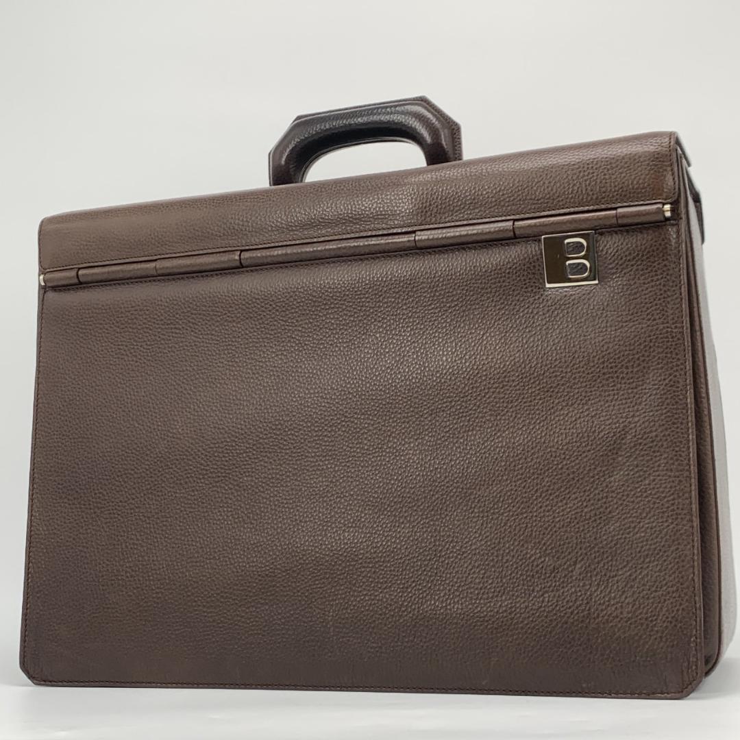 ヴィンテージ アタッシュケース ダイヤルロック トランク ビジネスバッグ ロゴプレート トップハンドル レザー ダークブラウン 濃茶 A4収納可能 メンズ