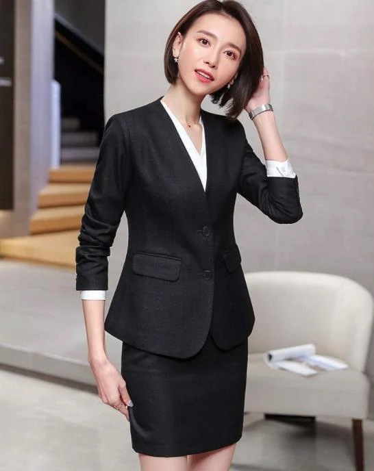 驚きの安さ春秋 レディース コート ビジネススーツ タイトスカート スカート パンツスーツ 長袖 OL オフィス トップス 事務服 ビジネス 洗える 2点セット