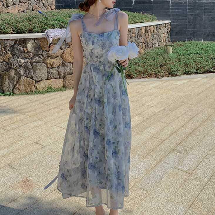 ワンピース 上着 人気 おすすめ おしゃれ お洒落 激安 安い プチプラ シースルー 肩出し ノースリーブ キャミワンピース ふわふわ ふんわり 柄 花柄 リボン ポリエステル プリント l