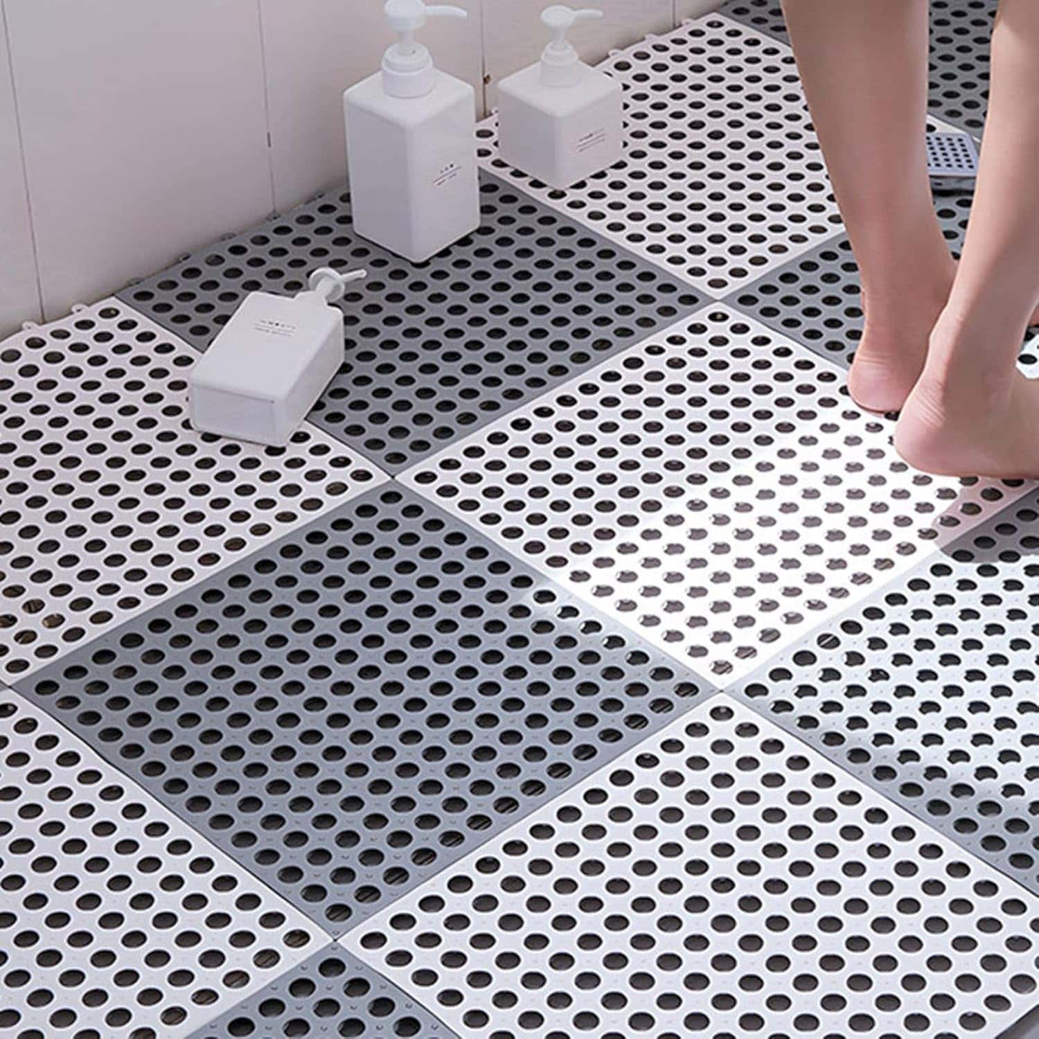 お風呂マット 転倒防止 ジョイントマット 10枚組 30X30cm 大判 排水穴付き 滑り止め 洗い場 浴室内マット シャワーマット 赤ちゃん 子供 高齢者 介護用 5,240円