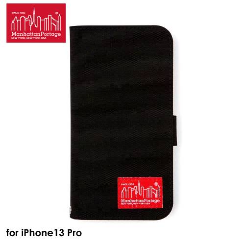 【正規取扱店】Manhattan Portage CORDURA NYLON Book Type Case BLACK【iPhone 13 Pro対応】手帳型ケース 4589676564192
