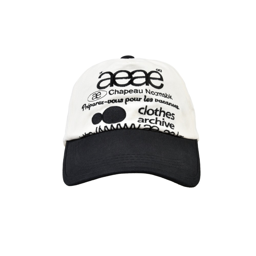 aeae【aeae】 WEB LOGO TWO TONE BALL CAP : WHITE/BLACK