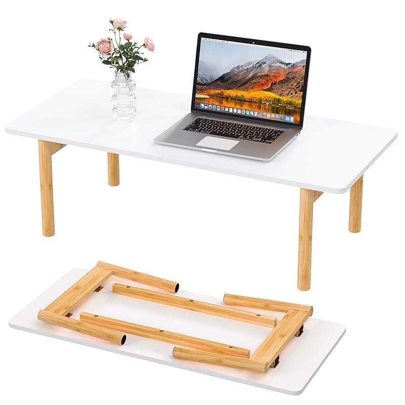 Focieulo ローテーブル 大きめ 折りたたみ 机 竹製 幅100cm リビングテーブル センターテーブル 組み立て不要 ちゃぶ台 座卓 頑丈 子供 机 単身 一人暮らし 折りたたみテーブル（竹色