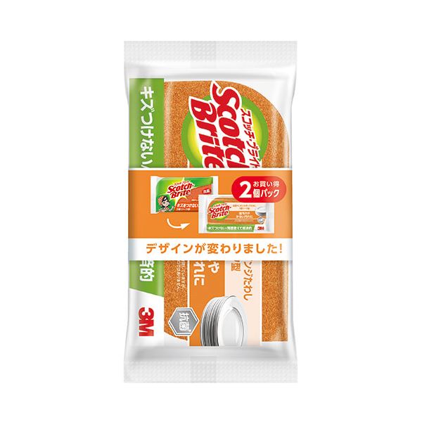 (まとめ) スコッチブライト スポンジ リーフ型2個 10セット