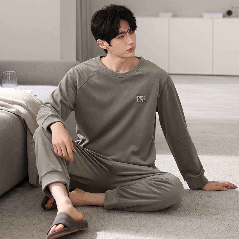 メンズパジャマ 2024年秋冬 ニューアイランドベルベット 薄手ベルベット メンズ春秋 大きいサイズ コーラルベルベット ホーム服セット