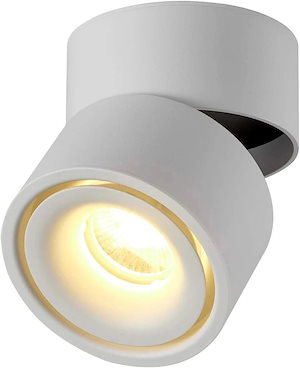 2個の屋内用12W LEDフラッドライト360調整可能なシーリングライト回転および表面照明COB LED 10x10cm /アルミニウムウォールランプ（ホワイト-3000K）