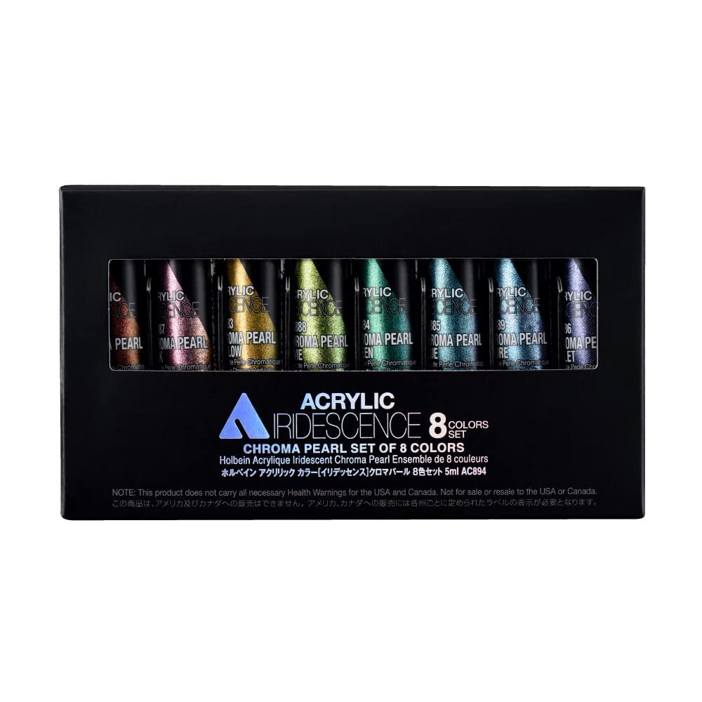 ホルベイン アクリリックカラー［イリデッセンス］AC894 5ml クロマパール 8色セット 14894
