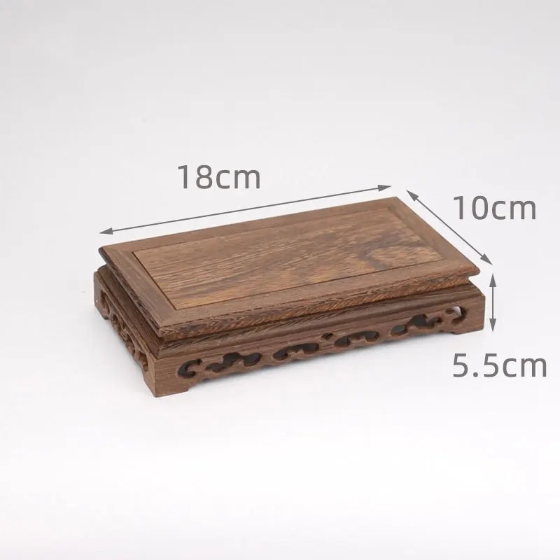 レトロな木製のティートレイテーブル繊細な小さな四角いティーポットのベース盆栽スタンド盆栽の木のベースのサービングトレイ 14