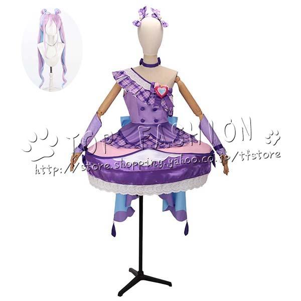キミとアイドルプリキュア 風 紫雨こころ キュアキュンキュン Cure Kyun Kyun 変身後 コスプレ衣装 ウィッグ cosplay コスチューム ハロウィン クリスマス