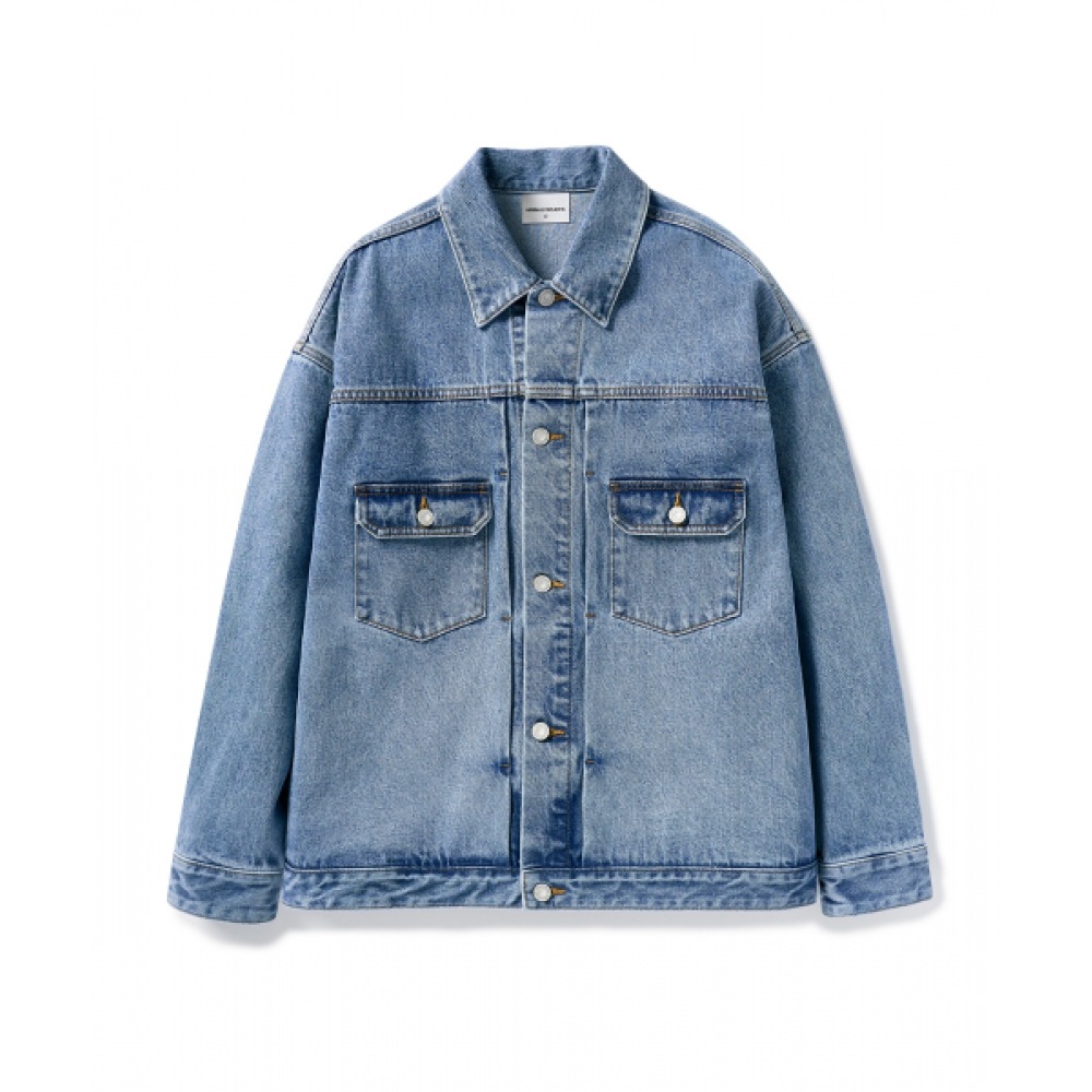 ミニマルプロジェクトウォッシュオーバーフィットトラッカーデニムジャケット MDJ101 [ライトブルー]
