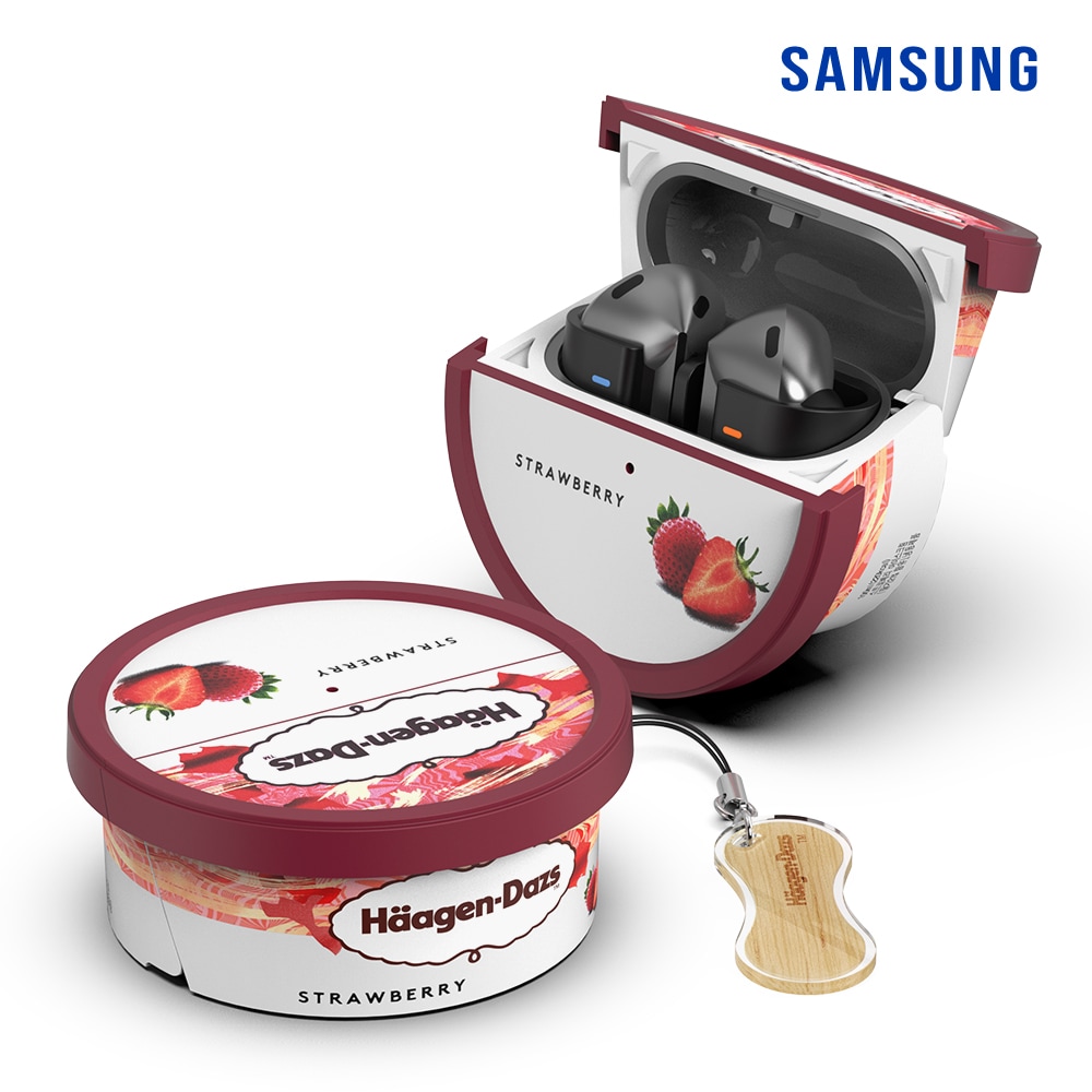 Galaxy Buds 3/Buds 3 Pro ハーゲンダッツ/ミニカップ/カバー/ケース/ストロベリー/Häagen-Dazs/正品/新品 /2024