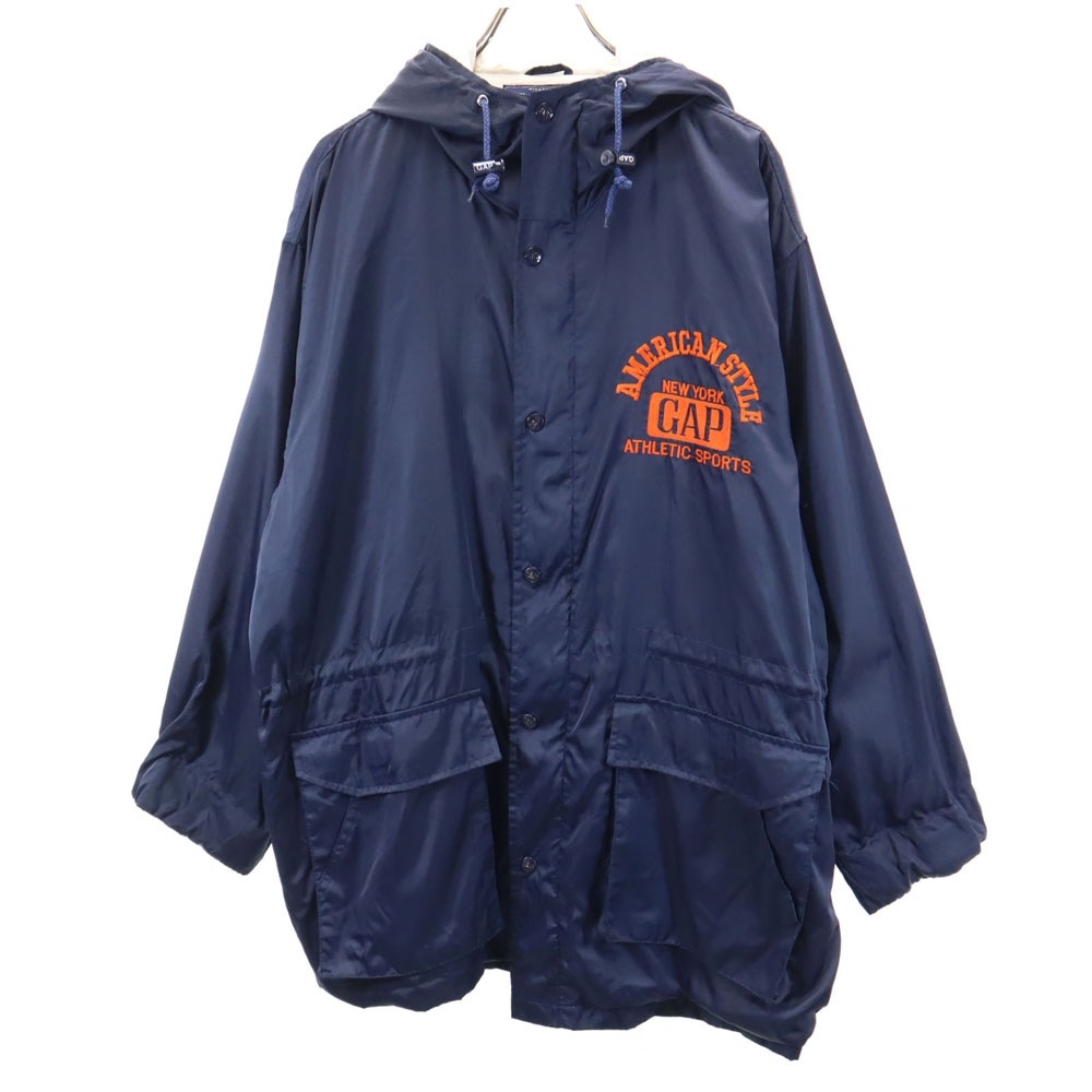 90s オールド フーデッド コート L ネイビー メンズ
