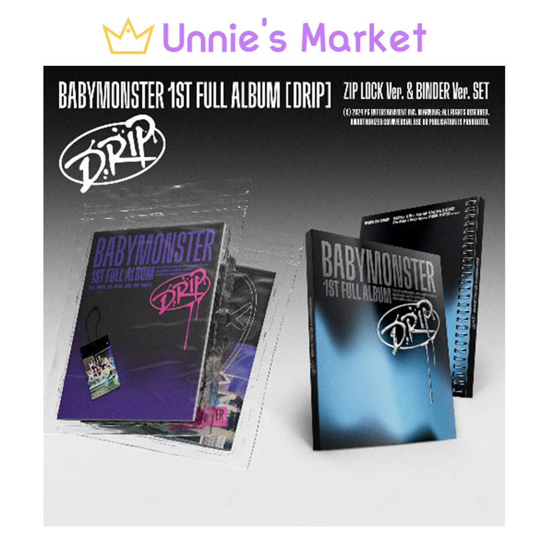 [SITE POB/SET] BABYMONSTER - DRIP Zip Lock Ver. / Binder Ver. + Free Photocard(fan-made) 1EA