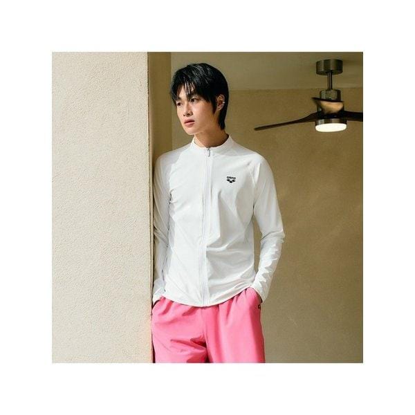 365 レギュラーフィット 男性 ジップアップ ラッシュガード A5BM1RR45OWT