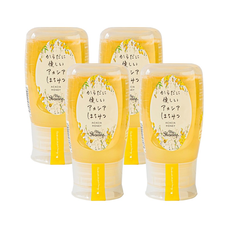 からだに優しいアカシアはちみつ 300g 4本セット アカシアハニー チューブボトル 生はちみつ 蜂蜜