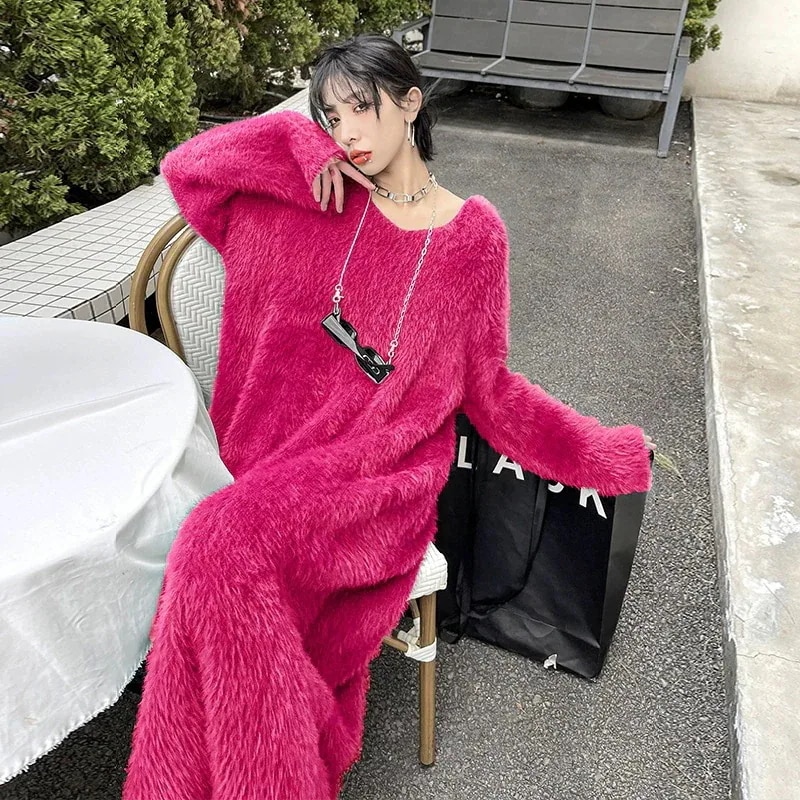 キャミワンピース 新作 おしゃれ Vネック ニットワンピース 高級感 気質 ワンピース ロングワンピース ゆったり 百掛け