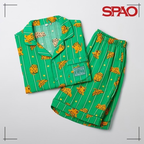 SPAO MUZIK TIGER ムジクタイガー 半袖 パジャマ(GREEN) かわいい 部屋着 韓国人気