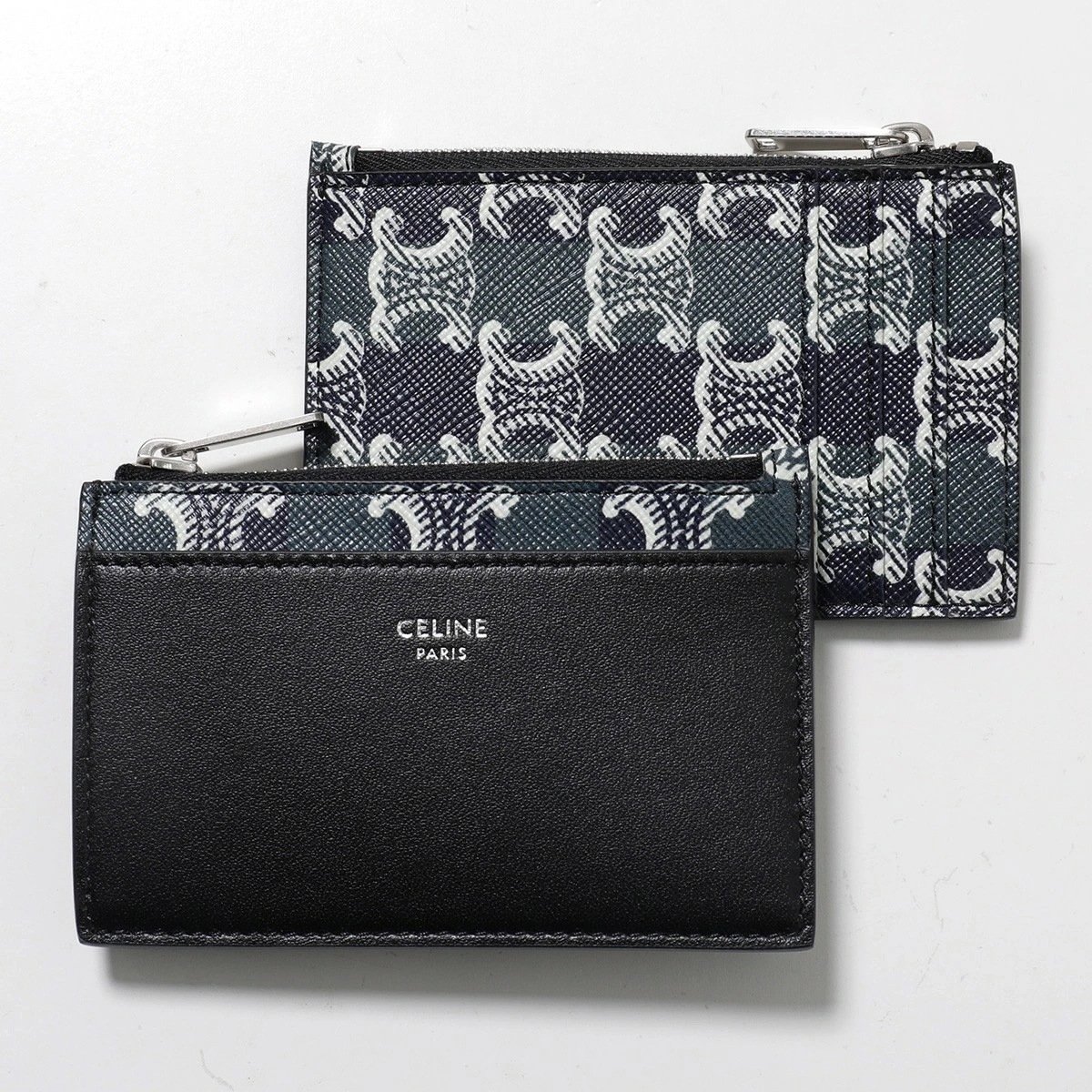 CELINE セリーヌ コインケース 10F992GUI.07TH メンズ トリオンフキャンバス カードケース フラグメントケース 07TH/Black/Navy-Blue