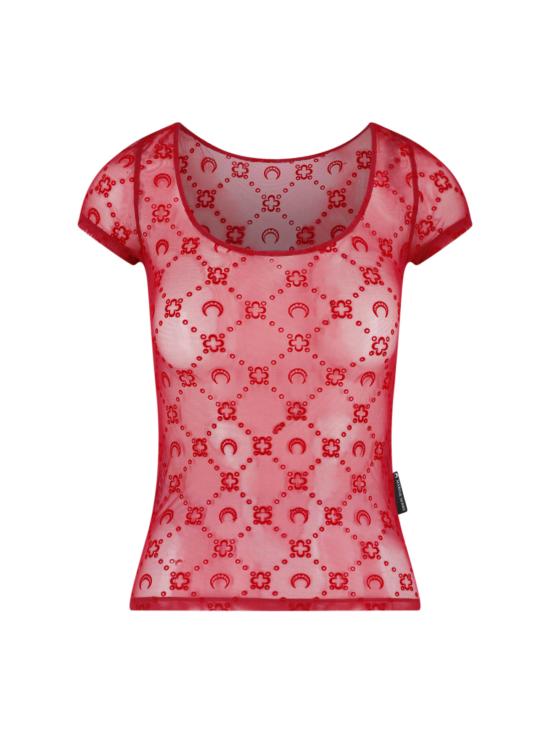 MARINE SERRE Women Tops WTO389A CJER0005 RD11 Red
