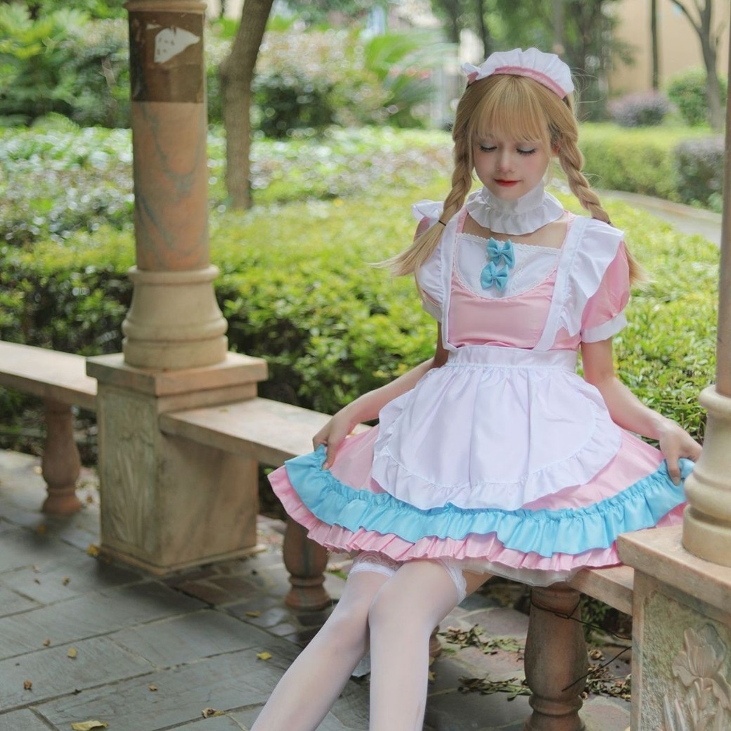 正規品新作萌え系ふっくらメイド服大きいサイズメイド服コスプレ演出衣装