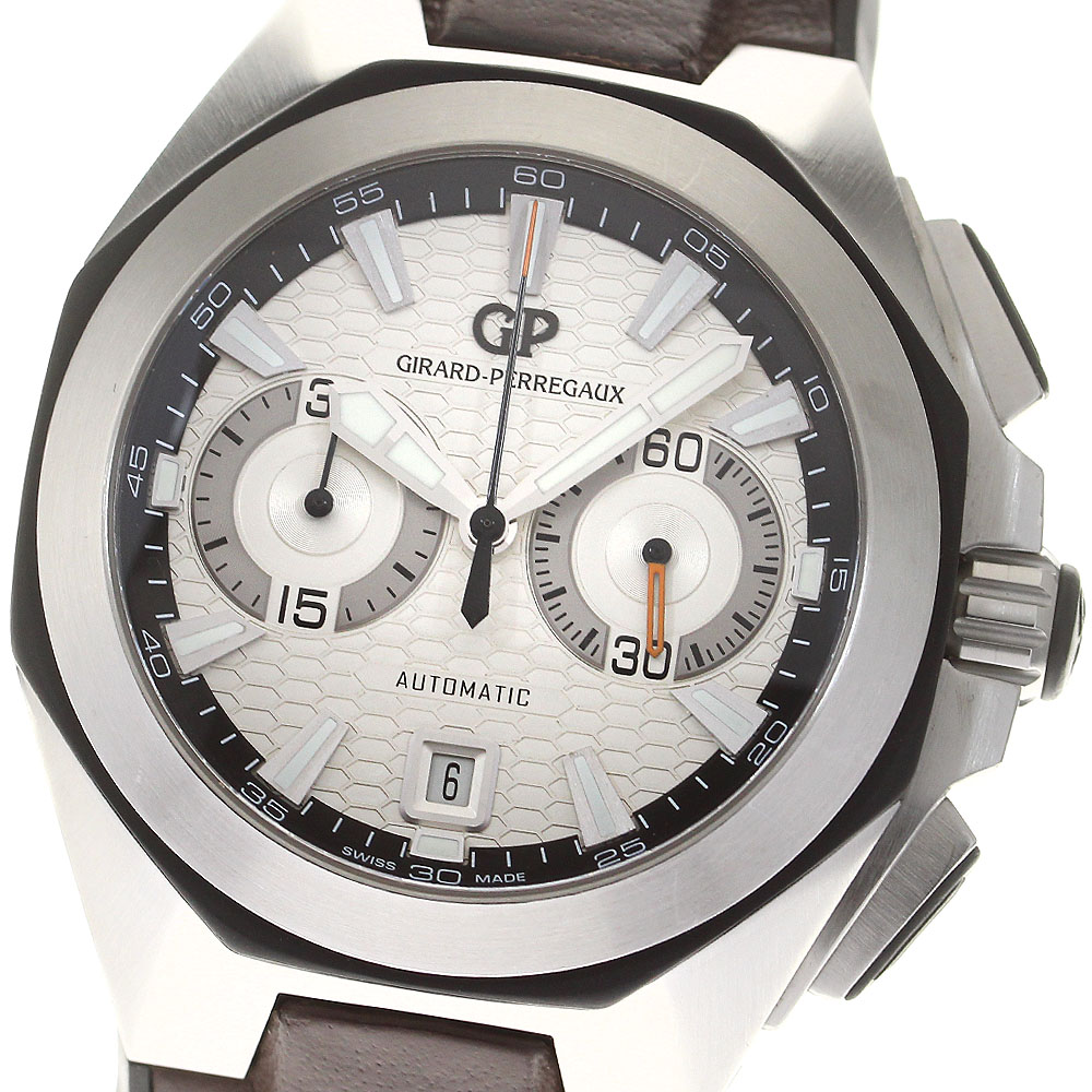 ジラール・ペルゴ GIRARD PERREGAUX 49970-11-131-HDBA クロノホーク ギヨシェ バー スモセコ 自動巻き メンズ 箱・保証書付き_815296【中古】