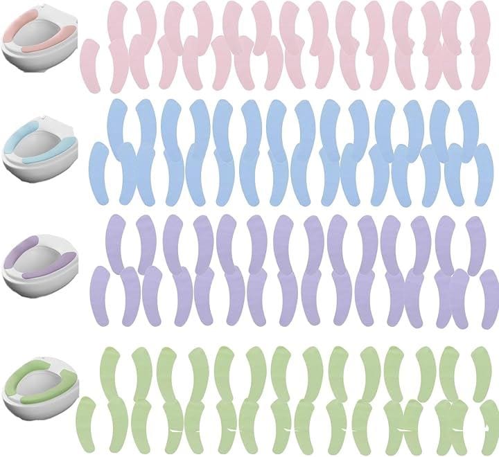 便座シート 使い捨て 洗える 貼る 補助便座カバー オールシーズン対応 お手入れ簡単(60， アソート)