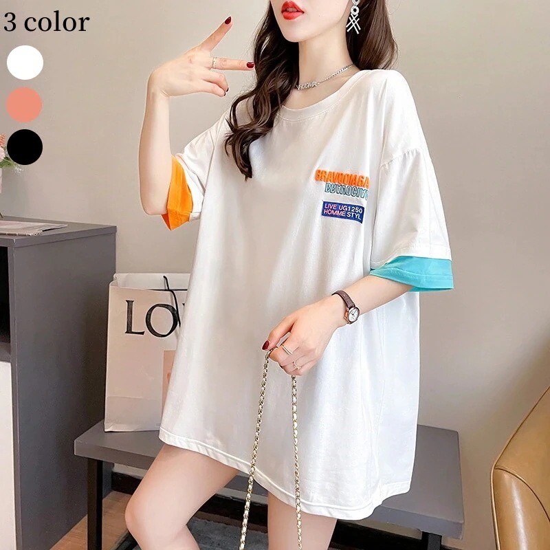 【20点セット】【急速出荷】スウェット Tシャツ夏半袖 ブラウス オーバーサイズ体型カバーゆったり無地 tシャツ 半袖 レディース クルーネック 韓国ファッション トップス