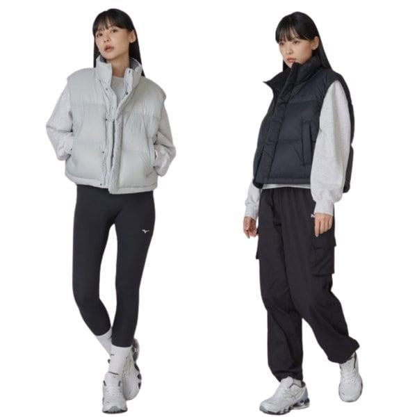 24AW 女性 クロップ ダウンベスト 軽くて暖かい ベストパディング フリーサイズ 32YE4821 2C ダウン 詰め物
