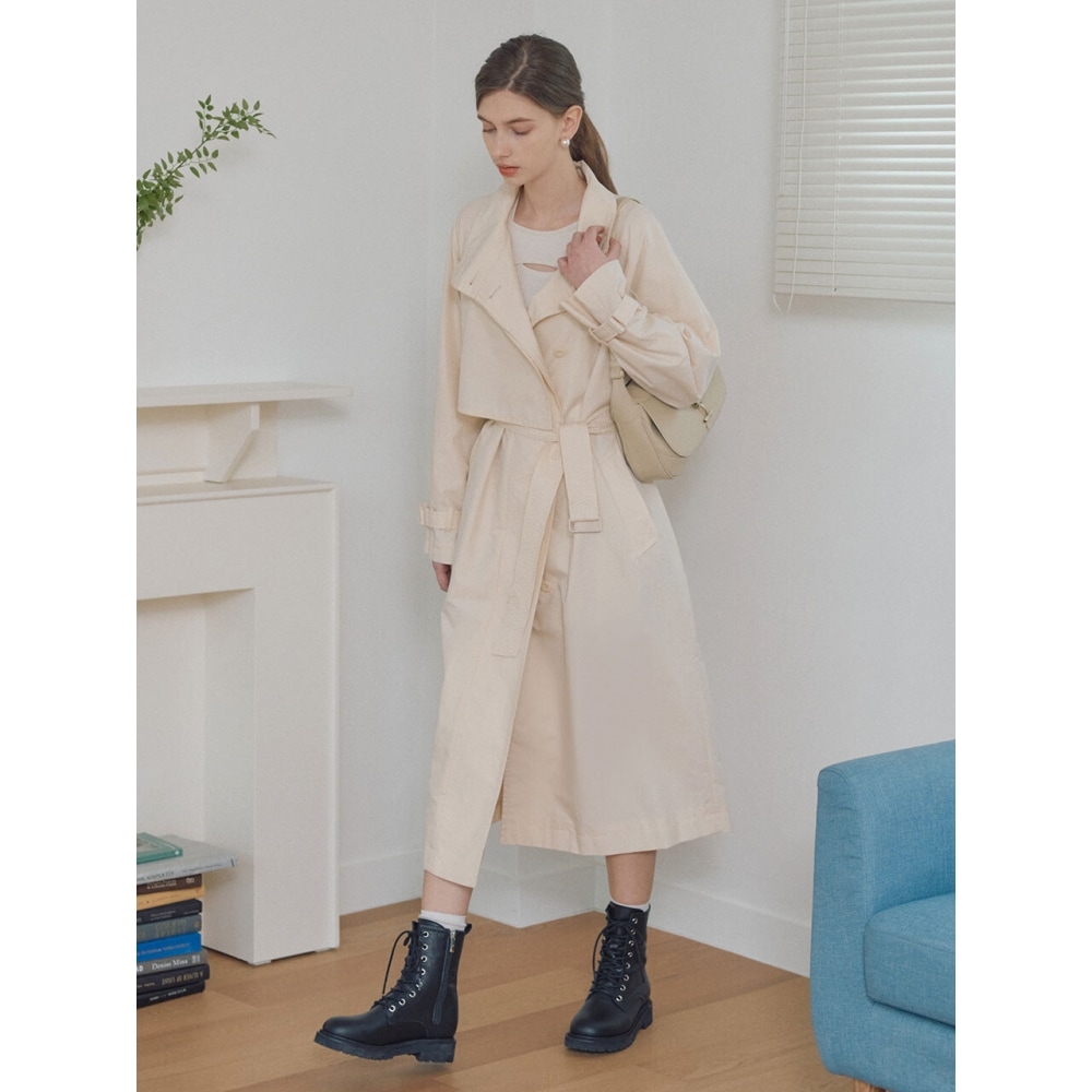 LOEUVRE ハイバンドカラー トレンチコート SW1SR101 03