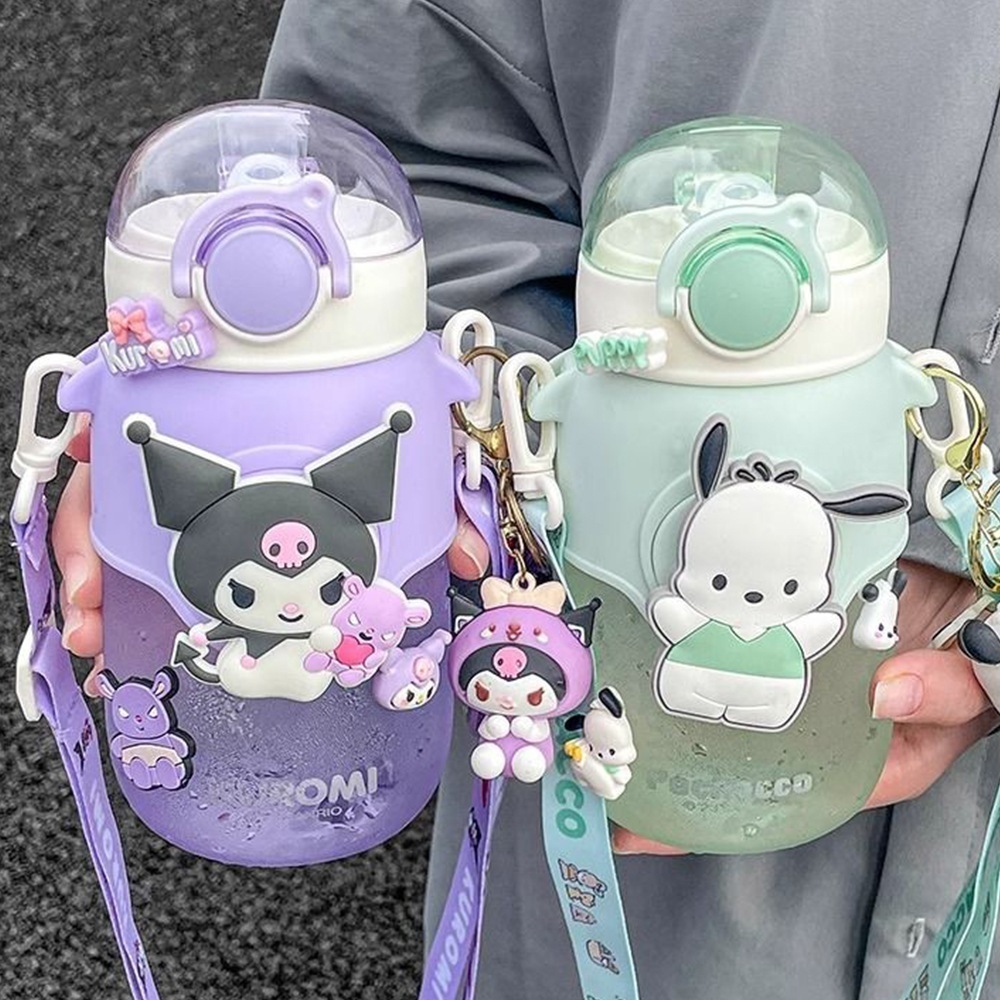 Culomi プラスチックカップ女の子かわいい学生ウォーターカップ子供学校ポータブルシッピーカップ