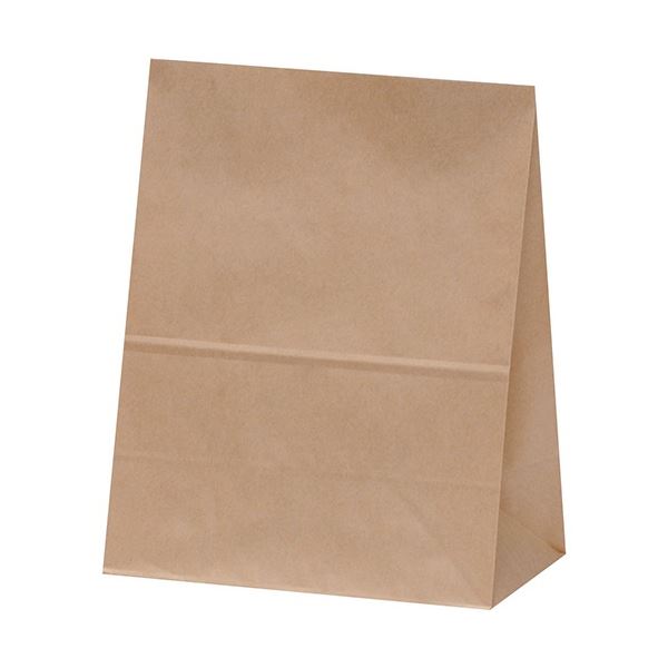 (まとめ) パックタケヤマ 角底袋 未晒 無地 H300mm XZT00399 1パック(100枚) (×5セット)