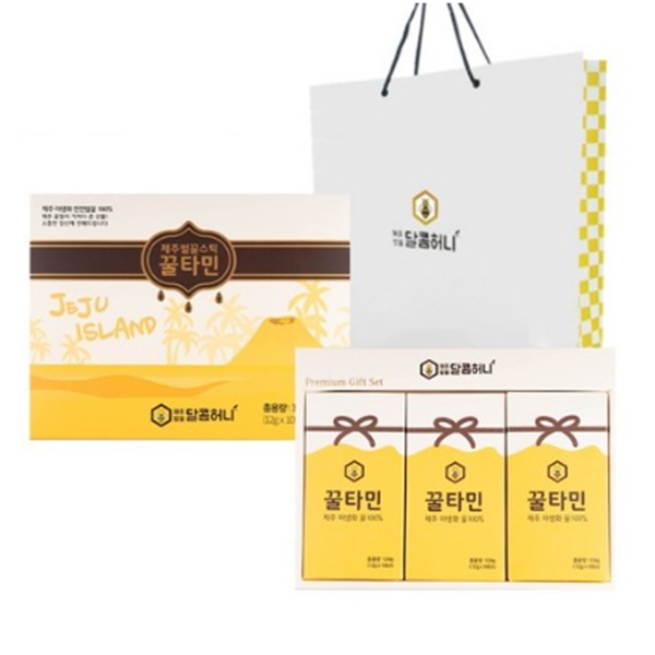 クルタミン済州はちみつスティック120g x3ボックス構成 ショッピングバッグ