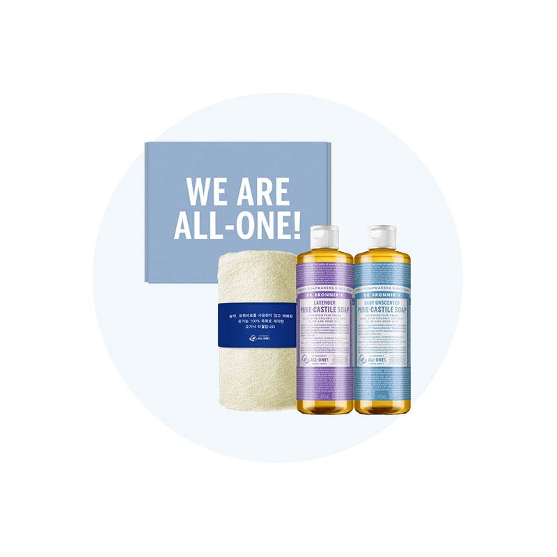 [Dr.Bronner s]カスティーリャソープセット（475ml * 2ea +タオル） 4,844円