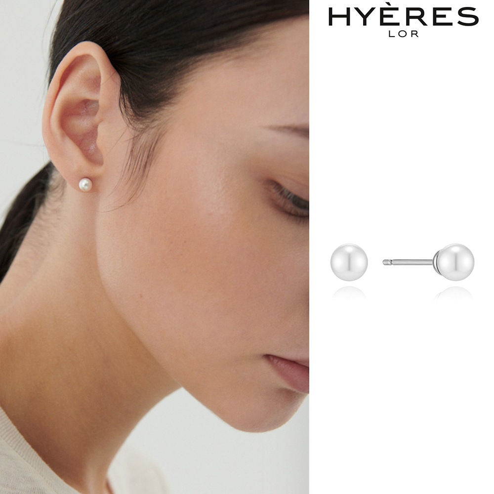 [HYERES LOR] Essence Silver Tennis (W) Pearl Single Earring