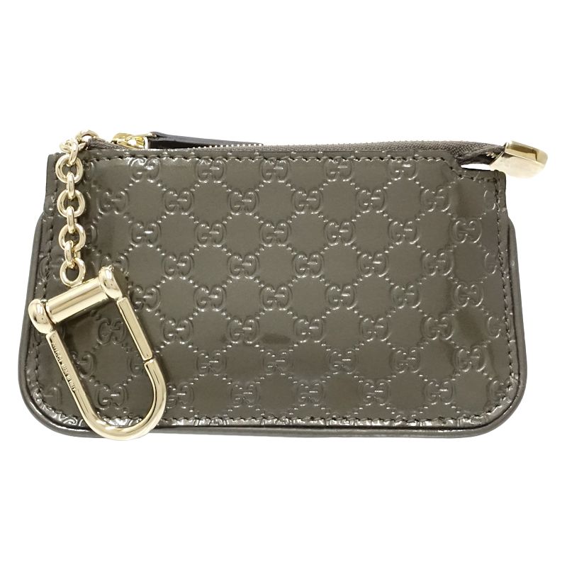 マイクログッチシマ 233183 コインケース パテントレザー グレージュ/180784【中古】