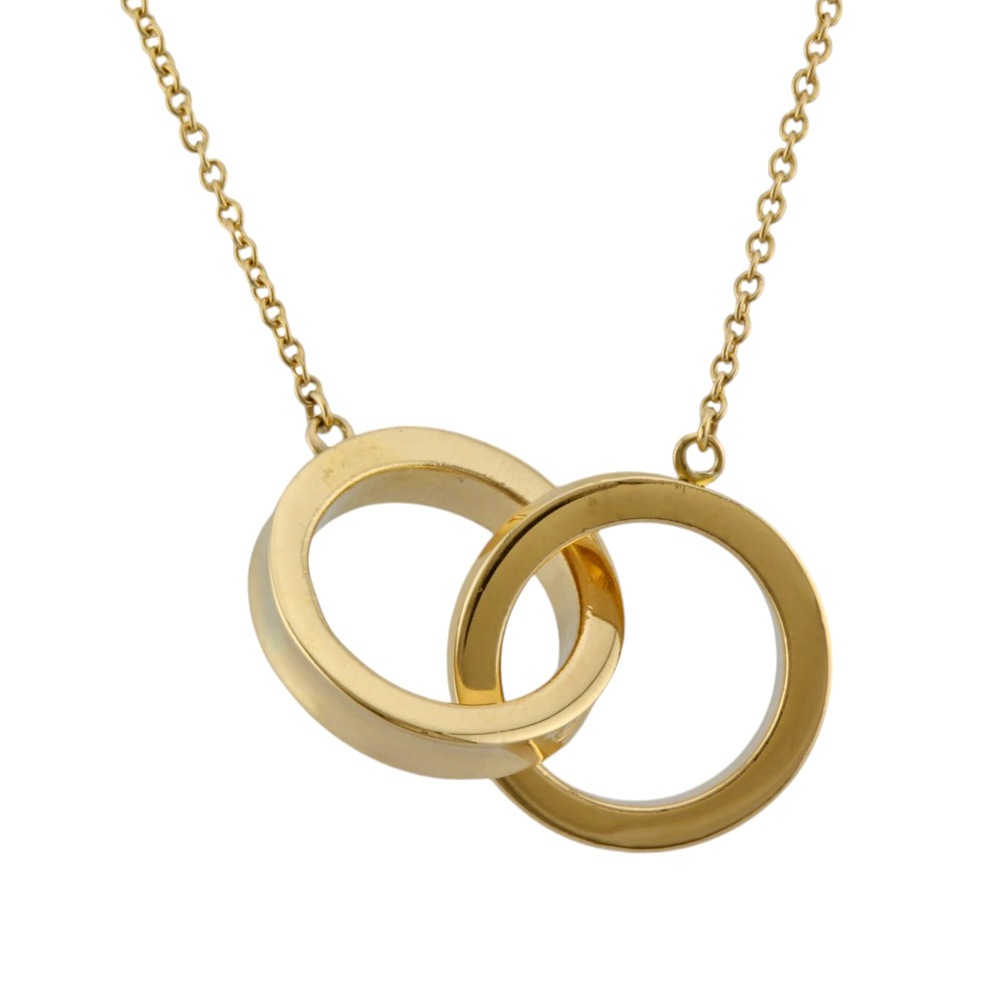 ティファニー 1837 インタロッキング サークル ネックレス 18金 K18イエローゴールド TIFFANY&Co. 中古 美品