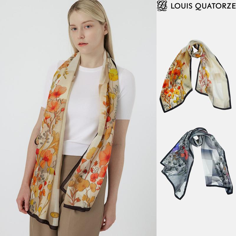 グラン・カナリア ウールシルク ロングスカーフ 1ESL024