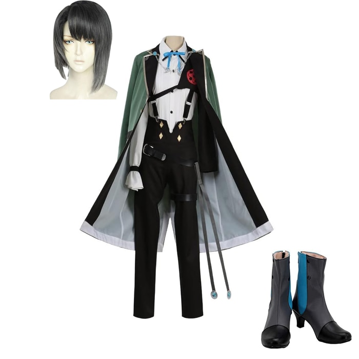 刀剣乱舞 松井江 とうらぶ コスプレ衣装 お盆 プレゼント 祭り 変装 コスプレ祭 文化祭 手袋付き 衣装＋ウィッグ+靴