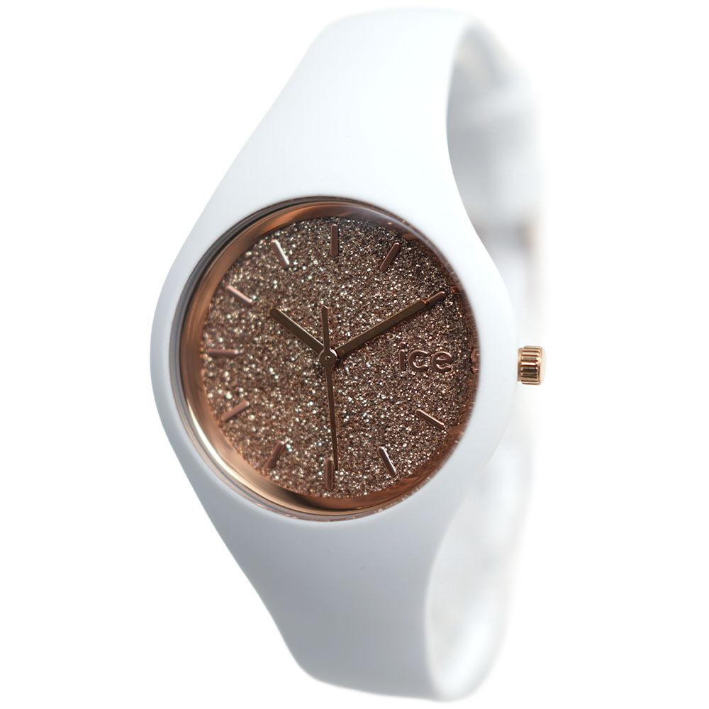 [訳ありアウトレット] アイスウォッチ 腕時計 ice watch レディース 001343 アイス グリッター ICE glitter スモール ローズ ゴールド ホワイト シリコン ウォッチ WA